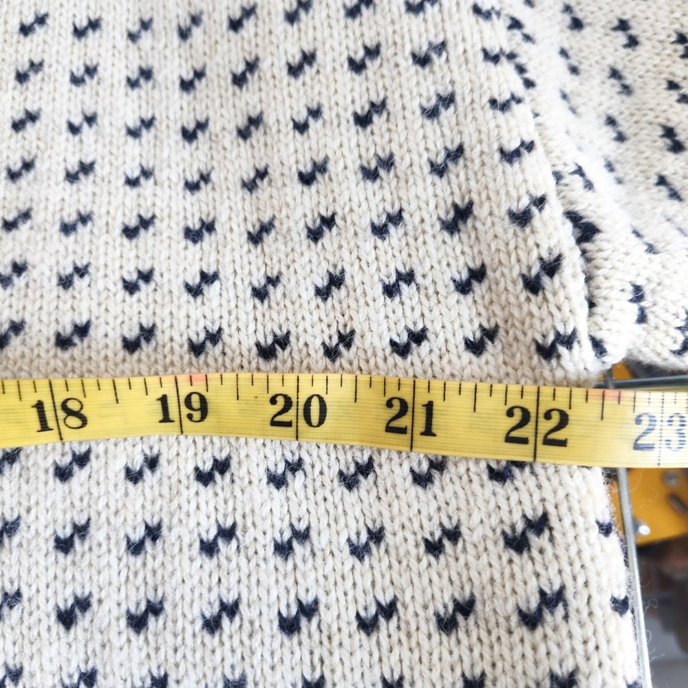B'ming Beams Sweater Medium Wool Blend Birds Eye Knit Crewneck Cream Pullover - Picture 6 of 7